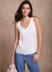 White Trim Detail Camisole Top