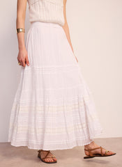 White Cotton Maxi Skirt