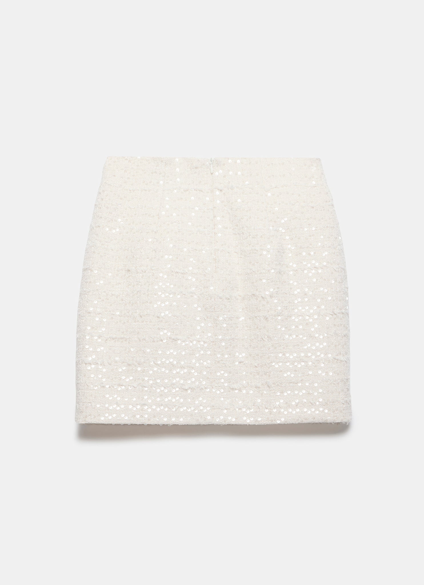 Cream Boucle Sequin Mini Skirt
