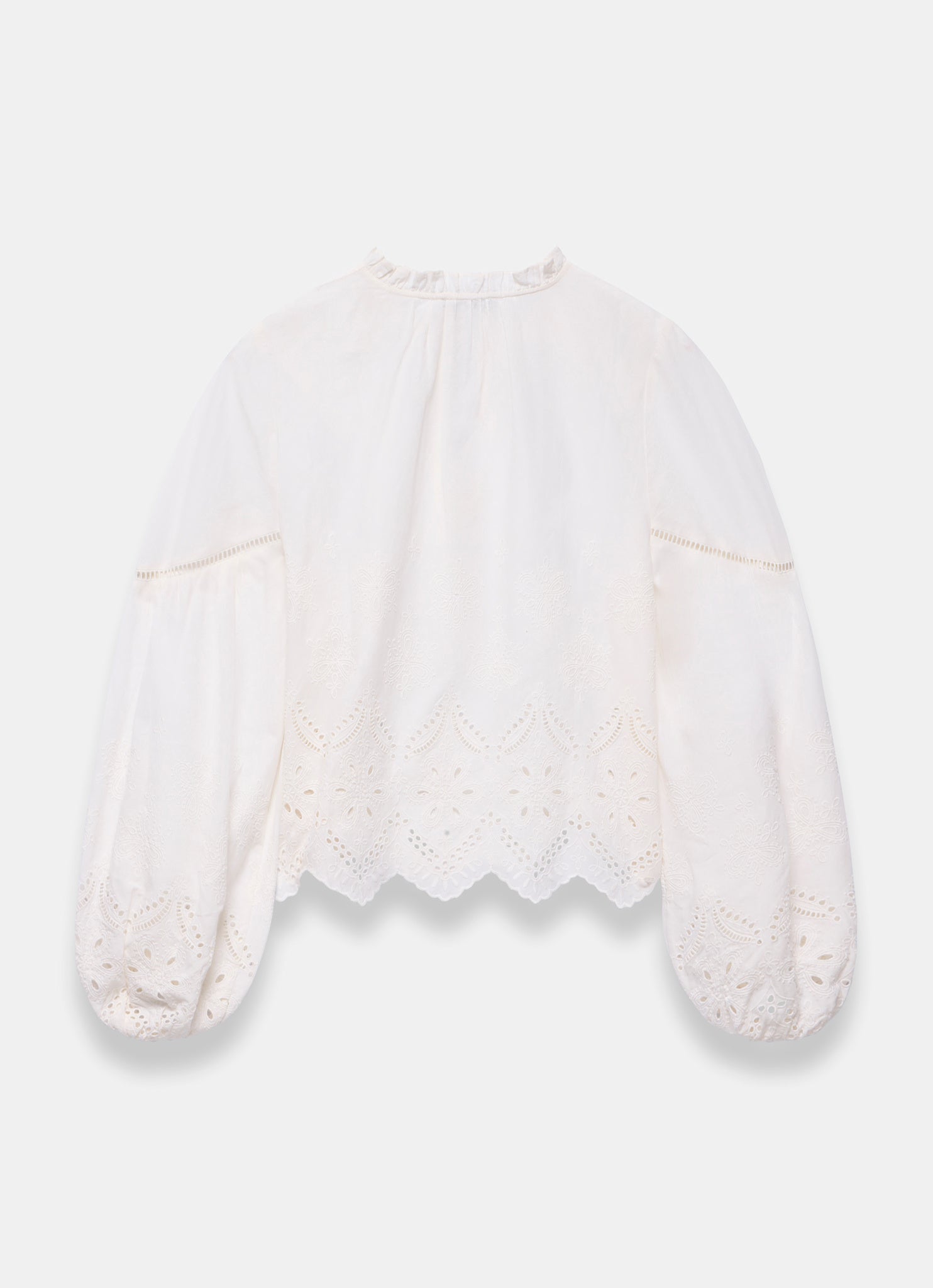 White Cotton Broderie Blouse