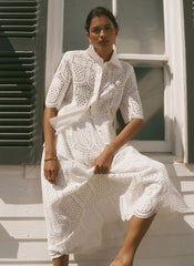 Cream Cotton Broderie Shirt