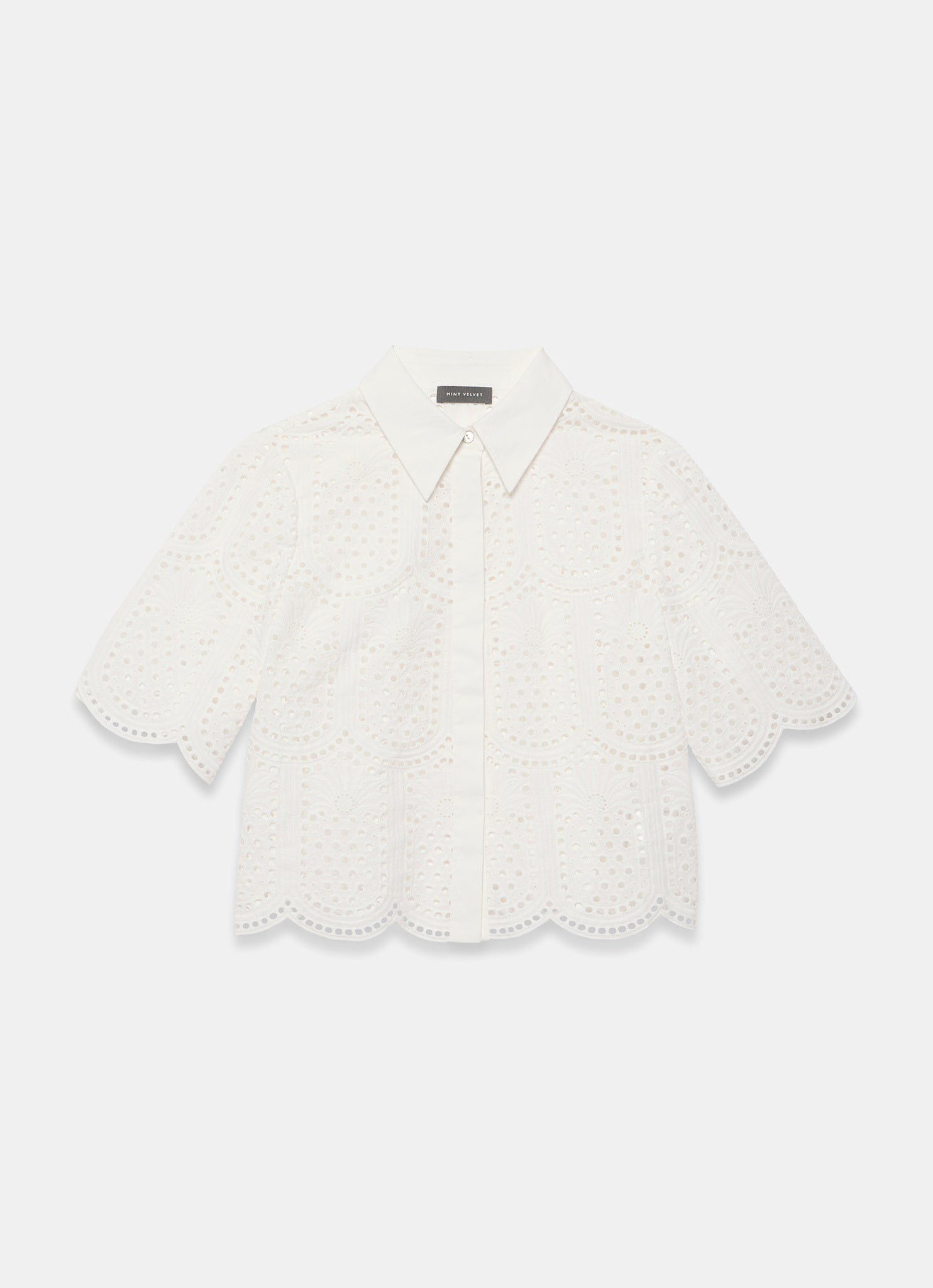 Cream Cotton Broderie Shirt