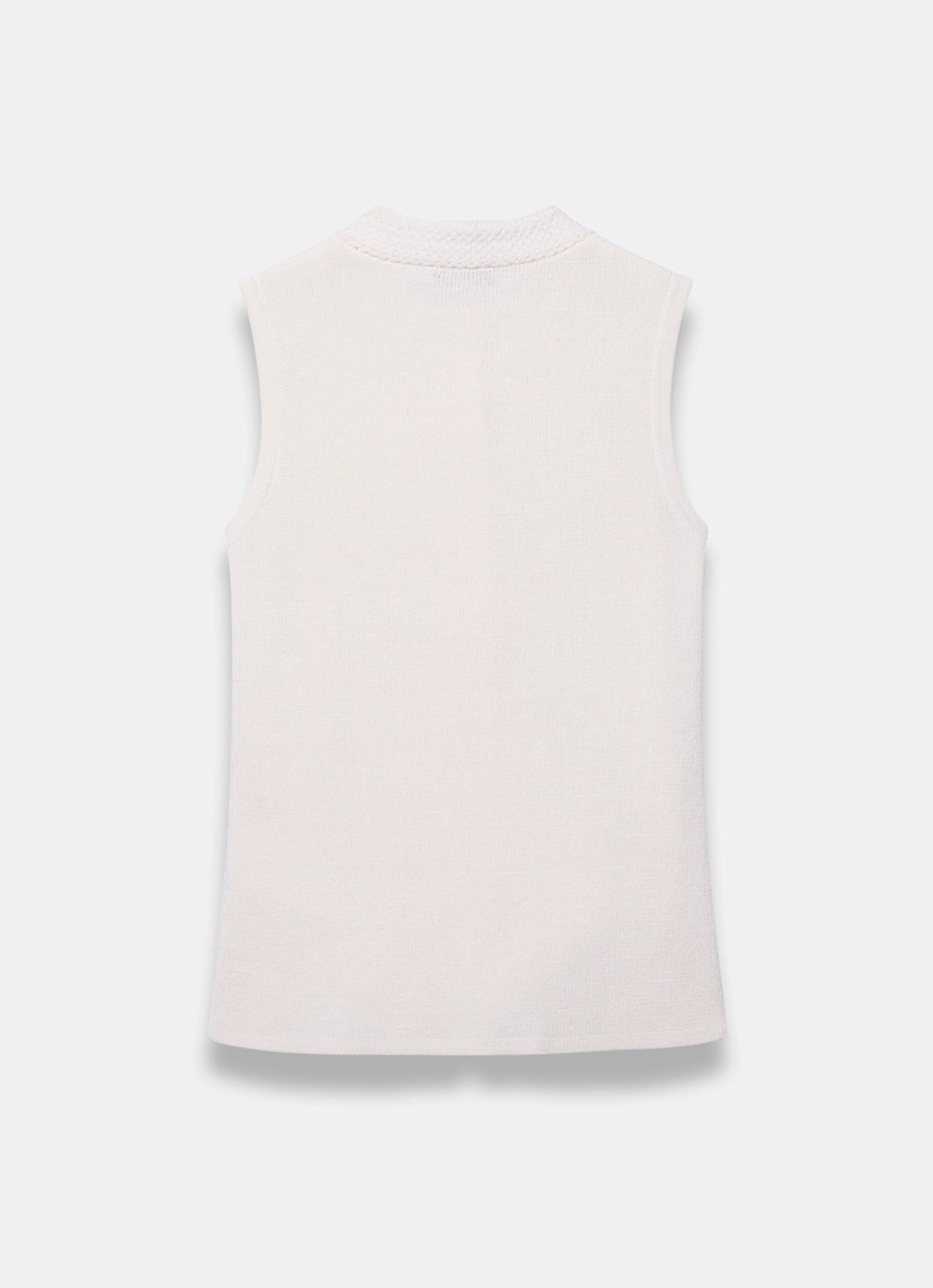 White Sunray Button Knit Sleeveless Top