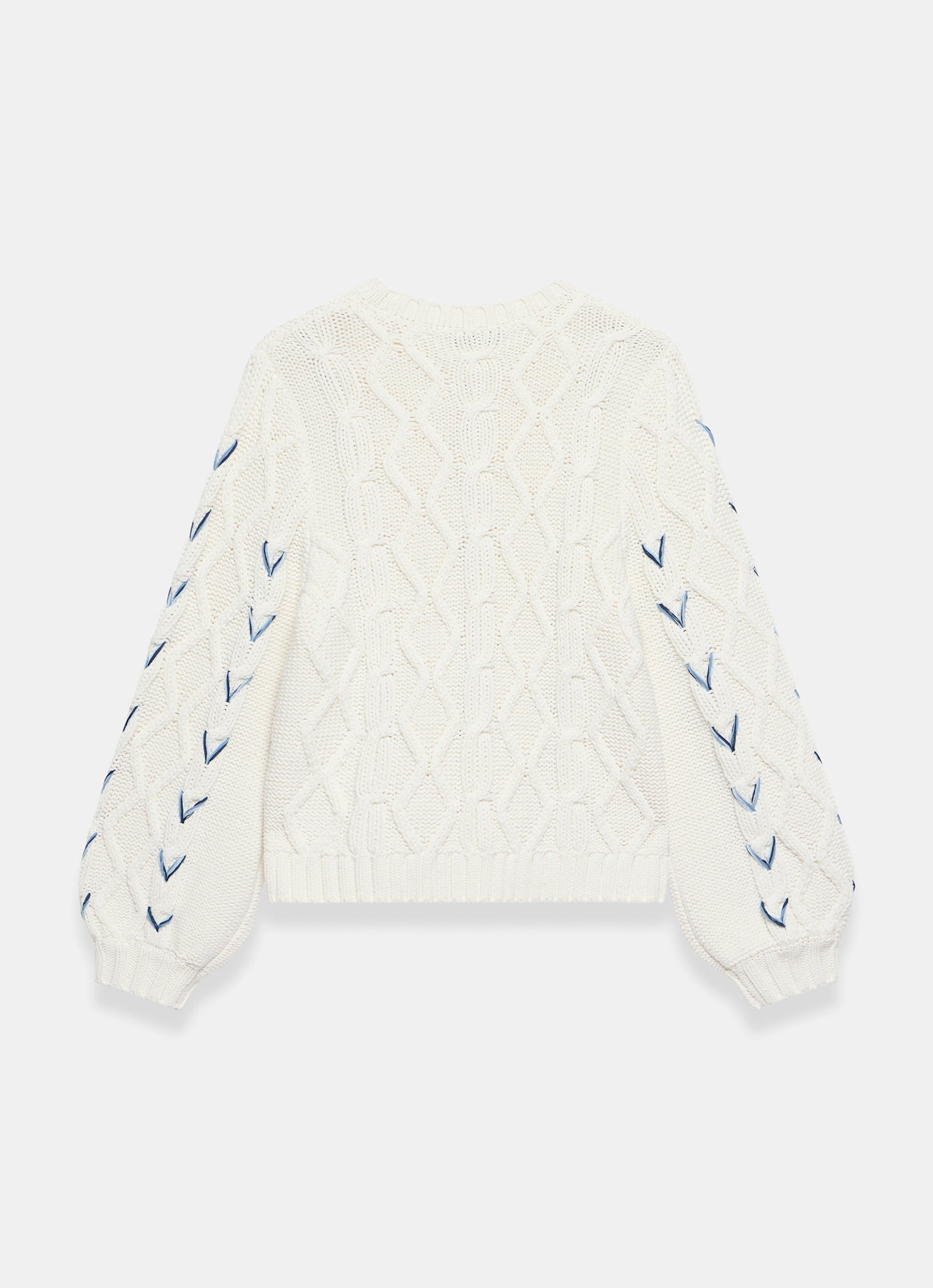 Cream Cable Knit Whipstitch Jumper