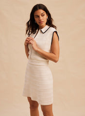 White Sleeveless Knit Mini Dress