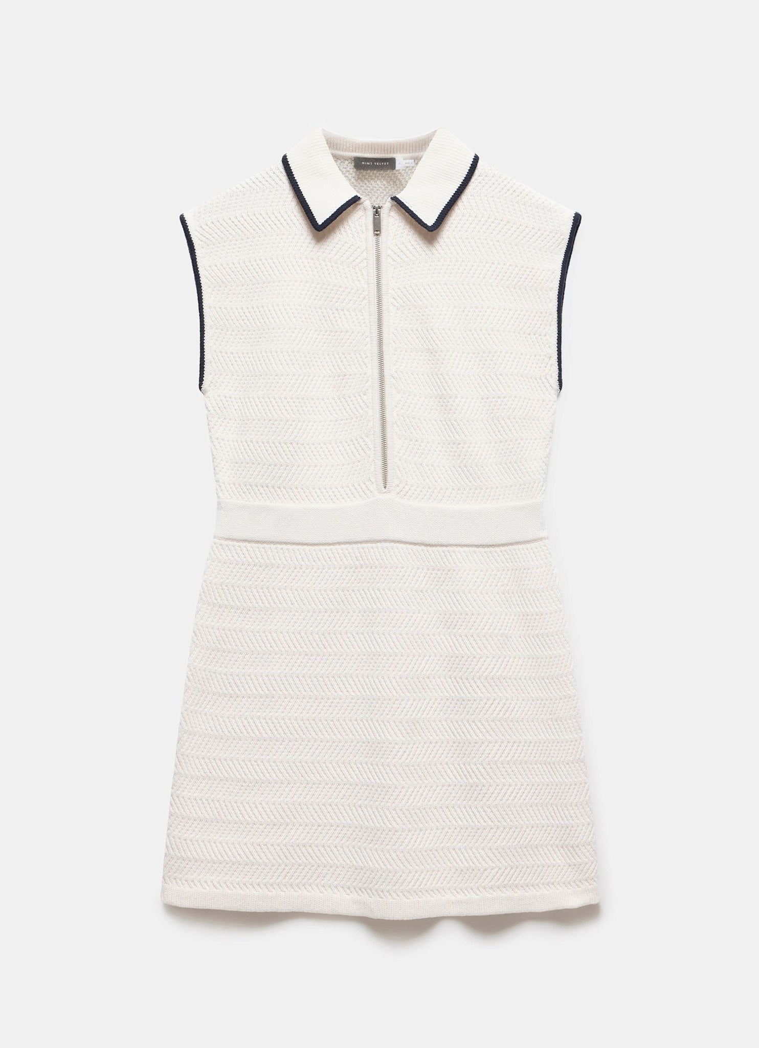 White Sleeveless Knit Mini Dress