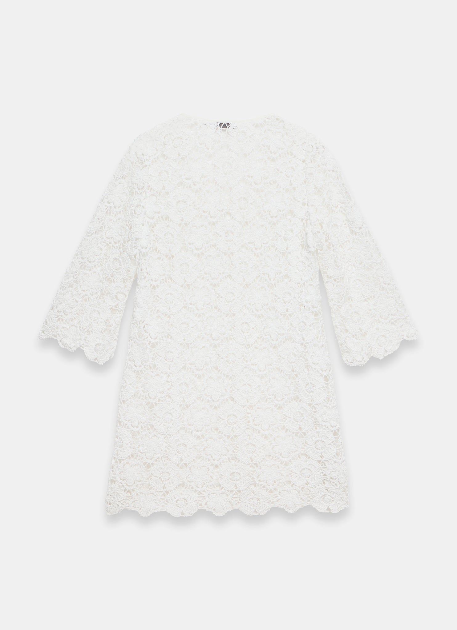 White Crochet Flower Beach Mini Dress