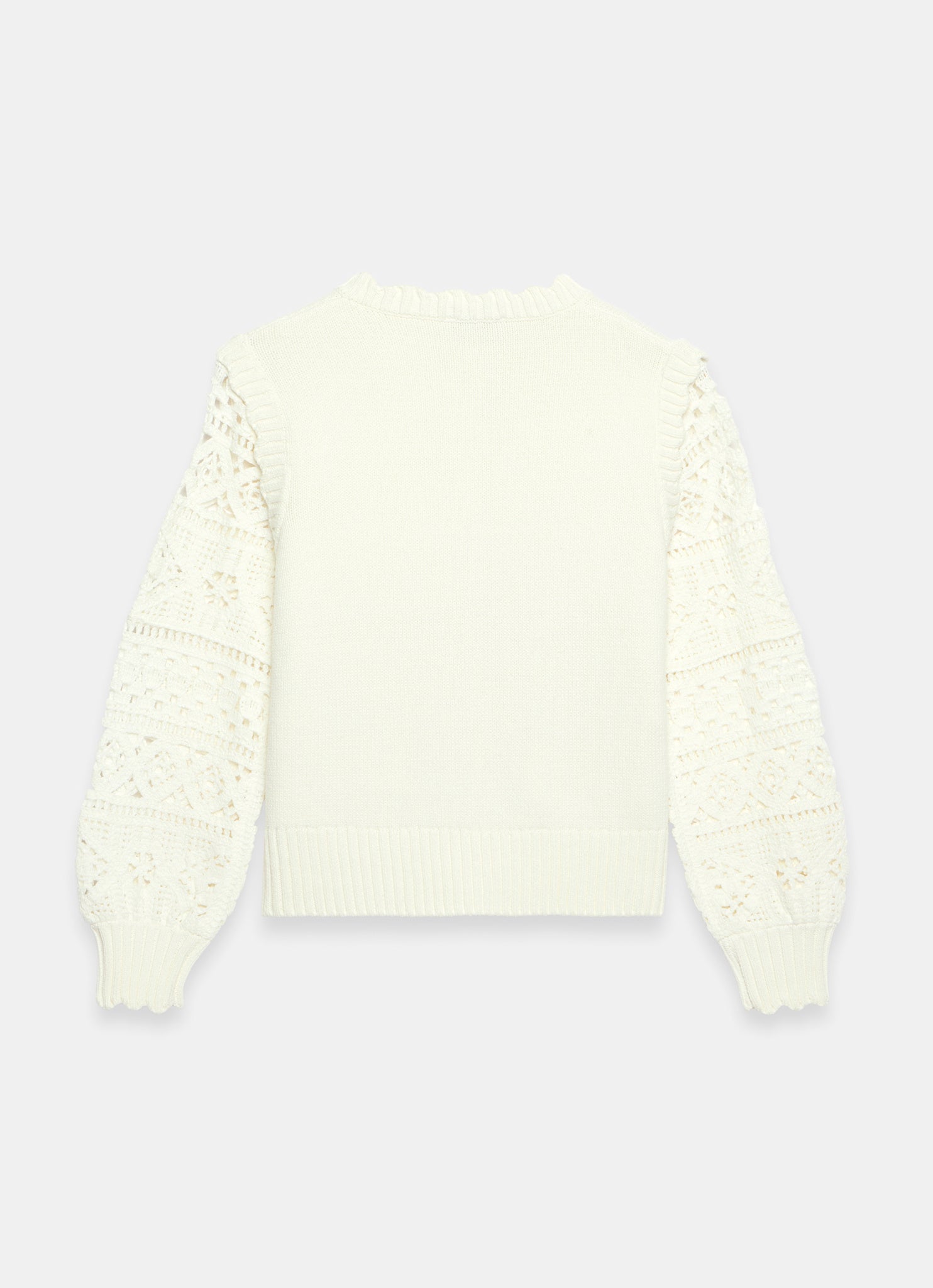Cream Cotton Blend Crochet Cardigan