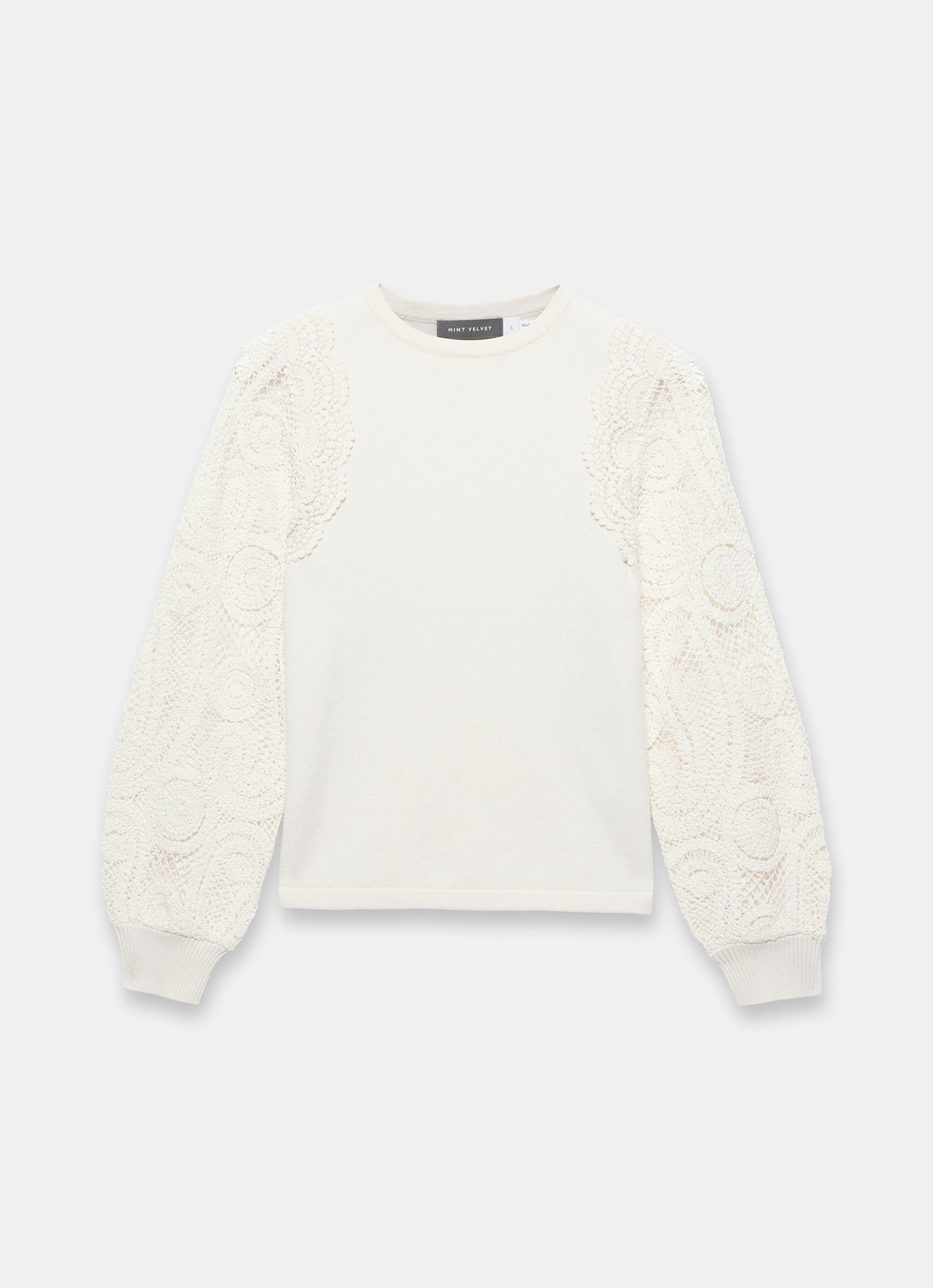 Cream Crochet Sleeve Jumper