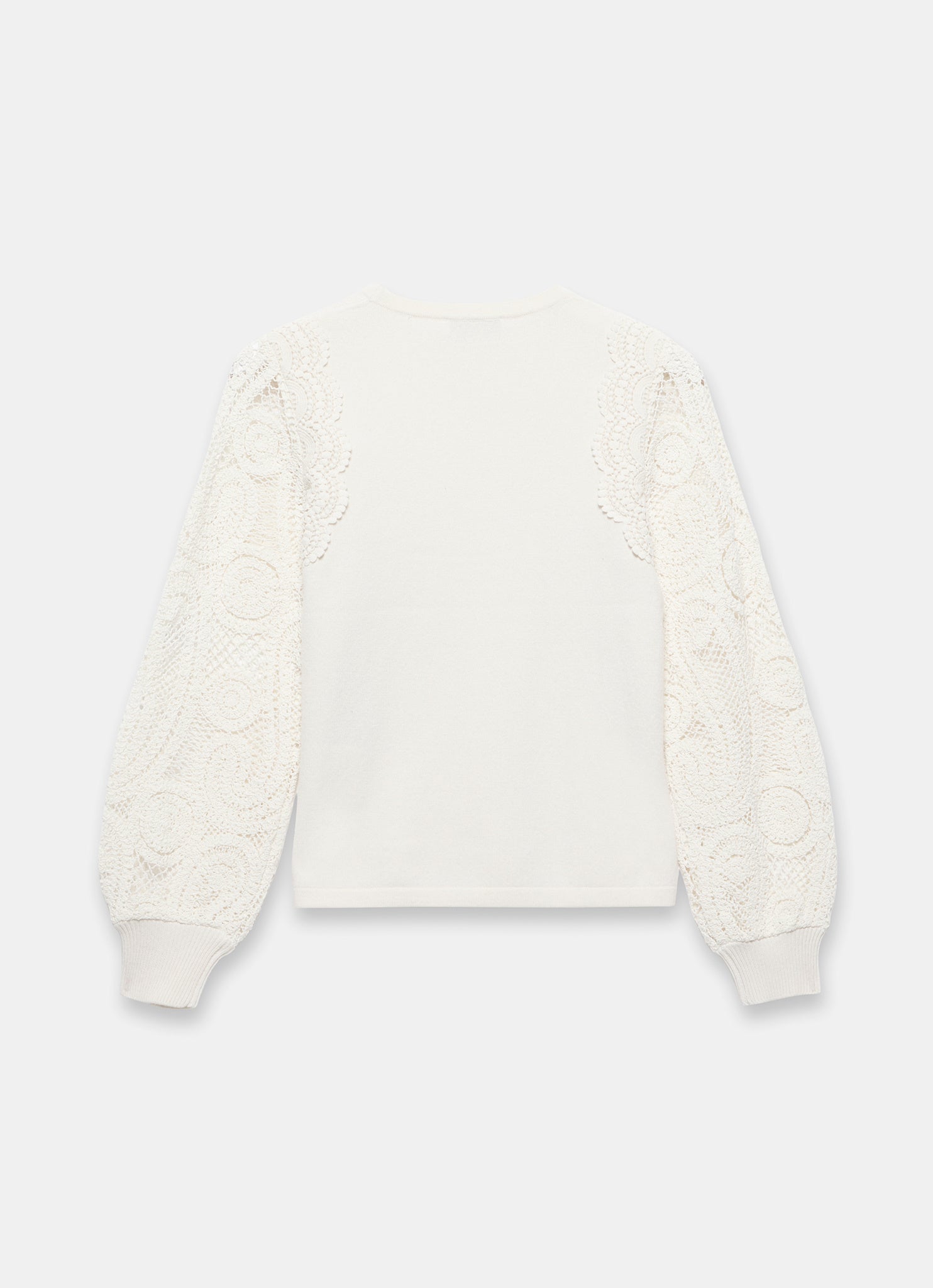 Cream Crochet Sleeve Jumper