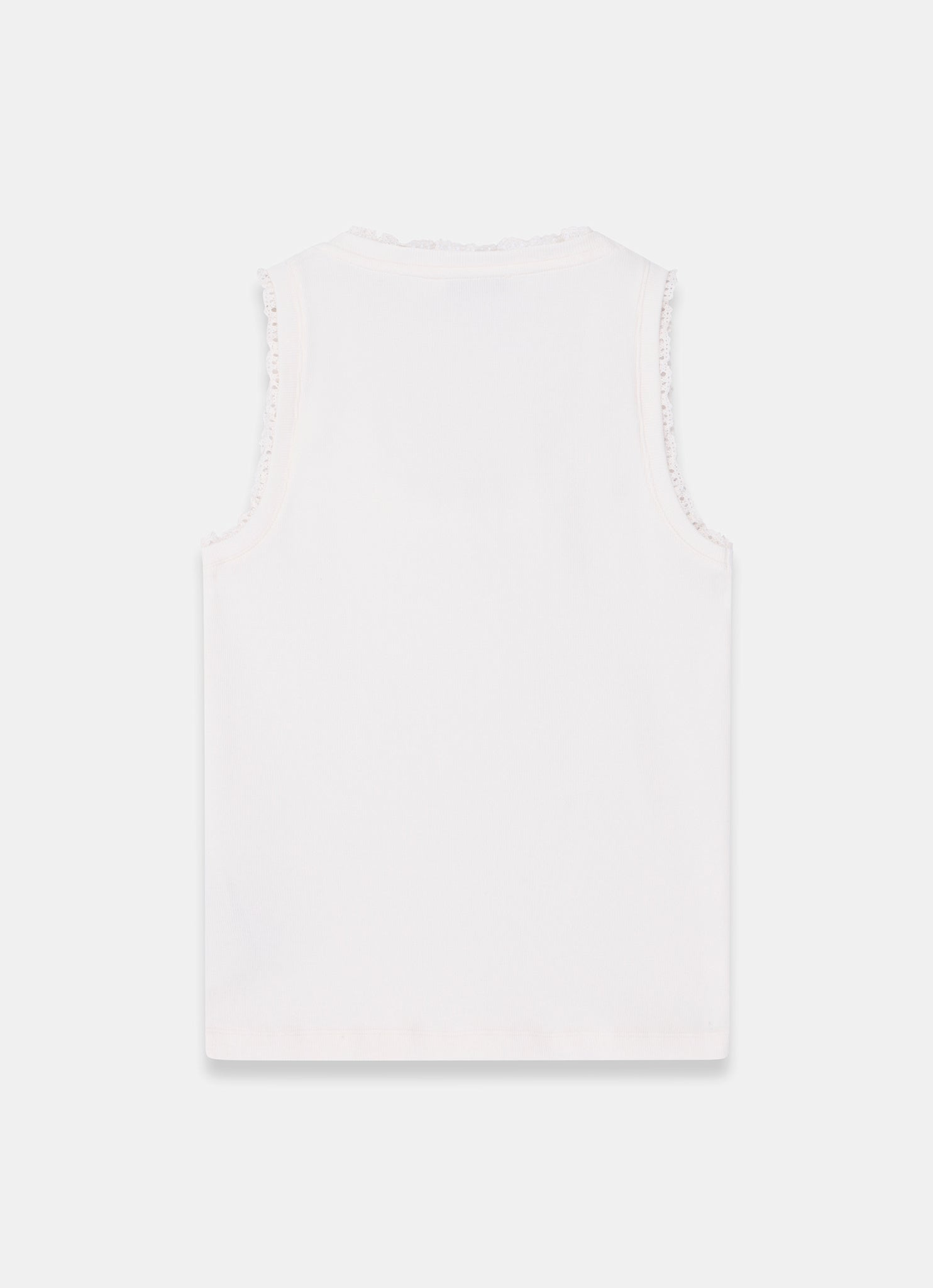 White Crochet Trim Vest Top