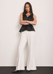 White Extreme Flare Trousers