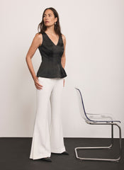 White Extreme Flare Trousers