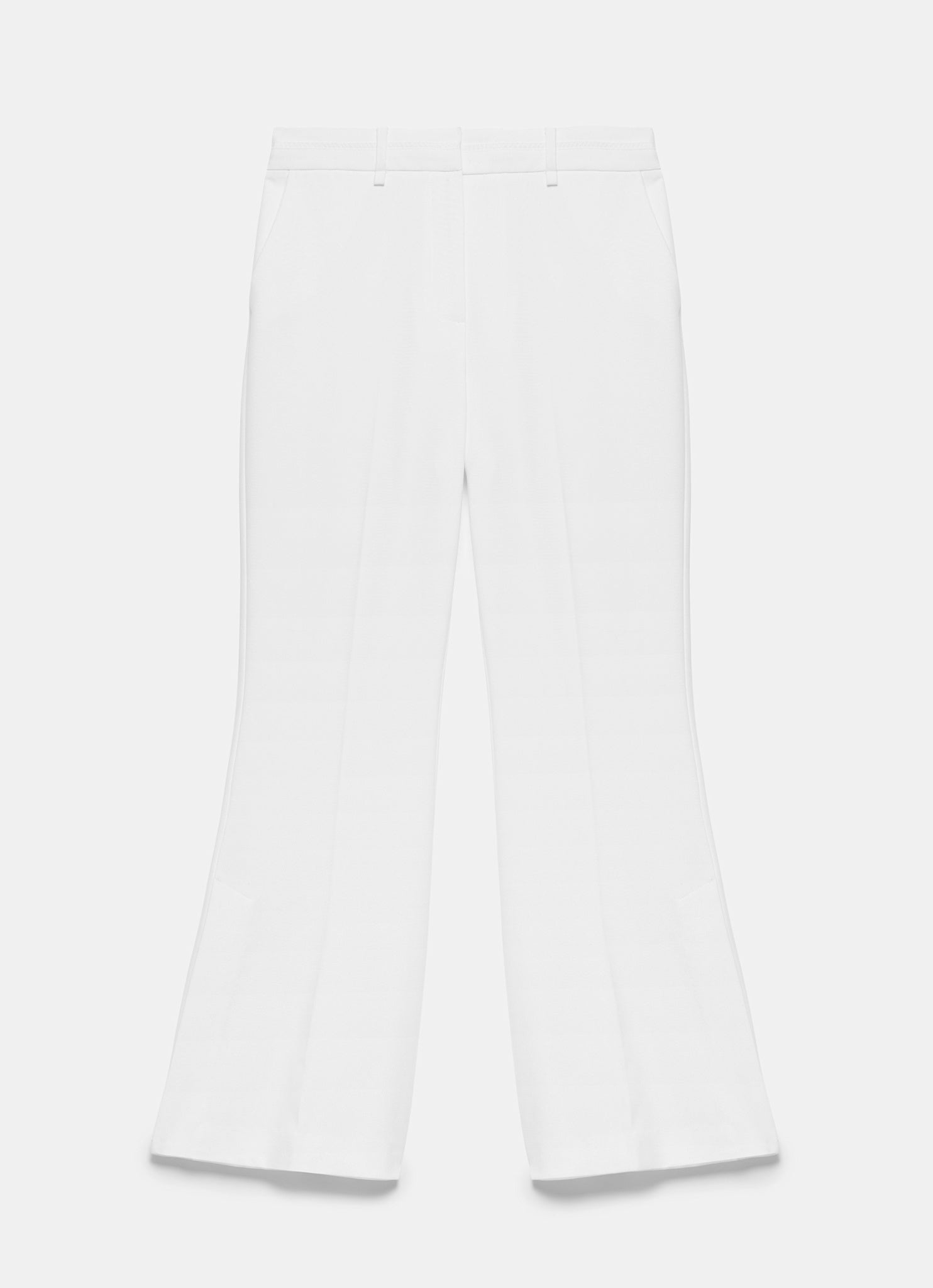 White Extreme Flare Trousers