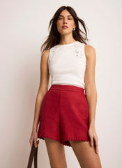 Cream Floral Applique Vest Top