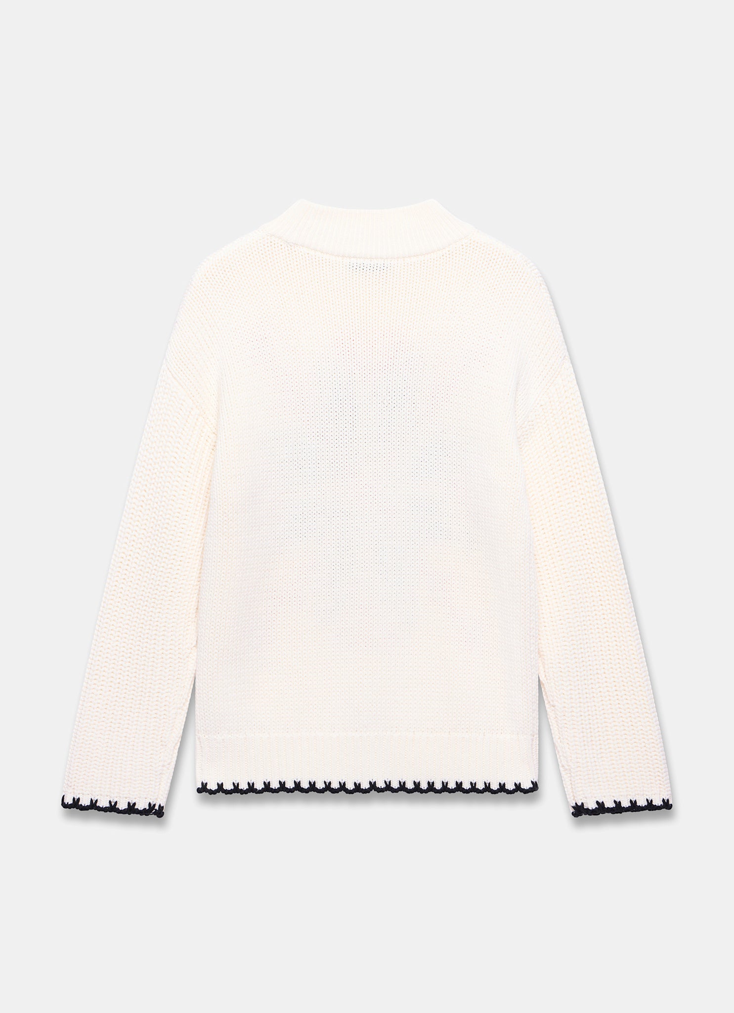 White Snowflake Cotton Blend Knit Jumper