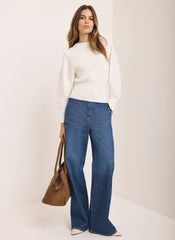 Cream Knit Batwing Sleeve Jumper