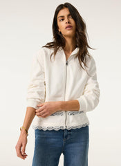 White Cotton Lace Hoodie