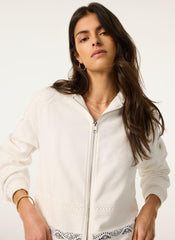 White Cotton Lace Hoodie