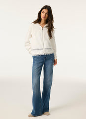 White Cotton Lace Hoodie