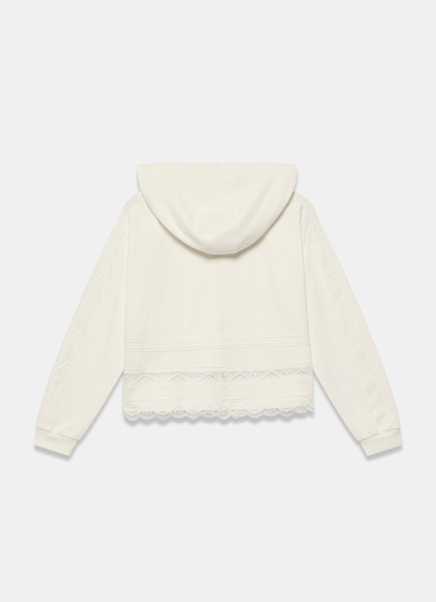 White Cotton Lace Hoodie