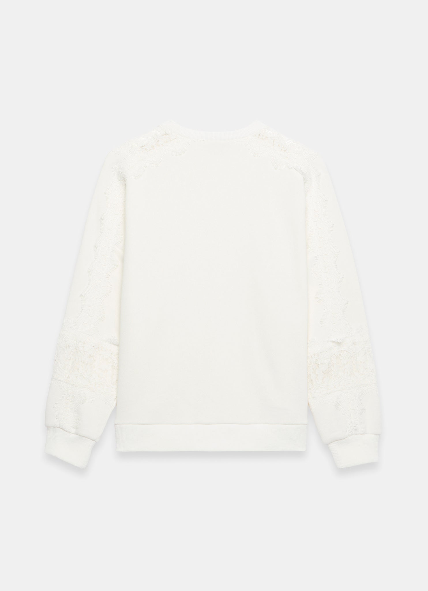 White Lace Detail Sweatshirt