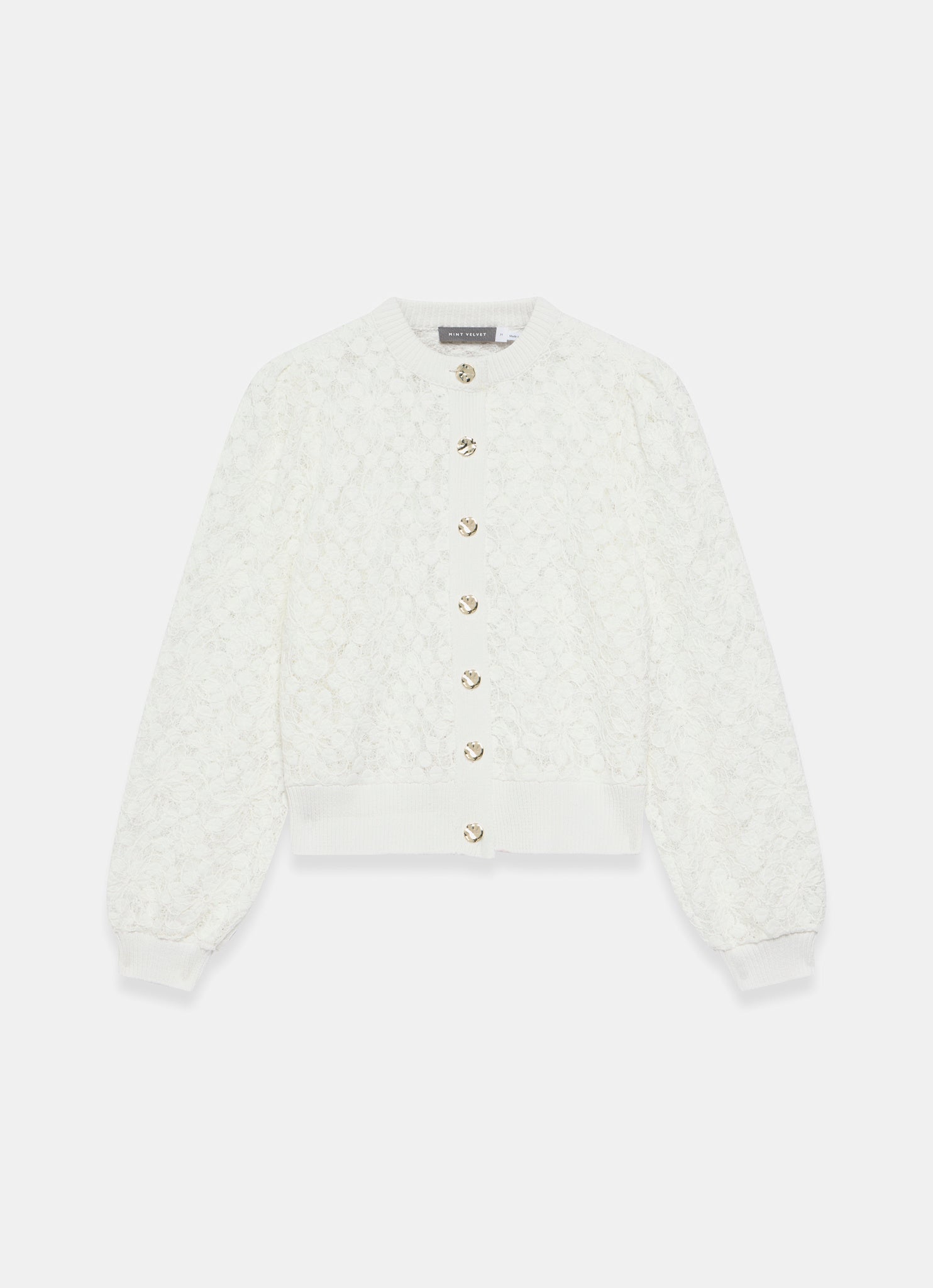 Cream Lace Cotton Blend Jacket