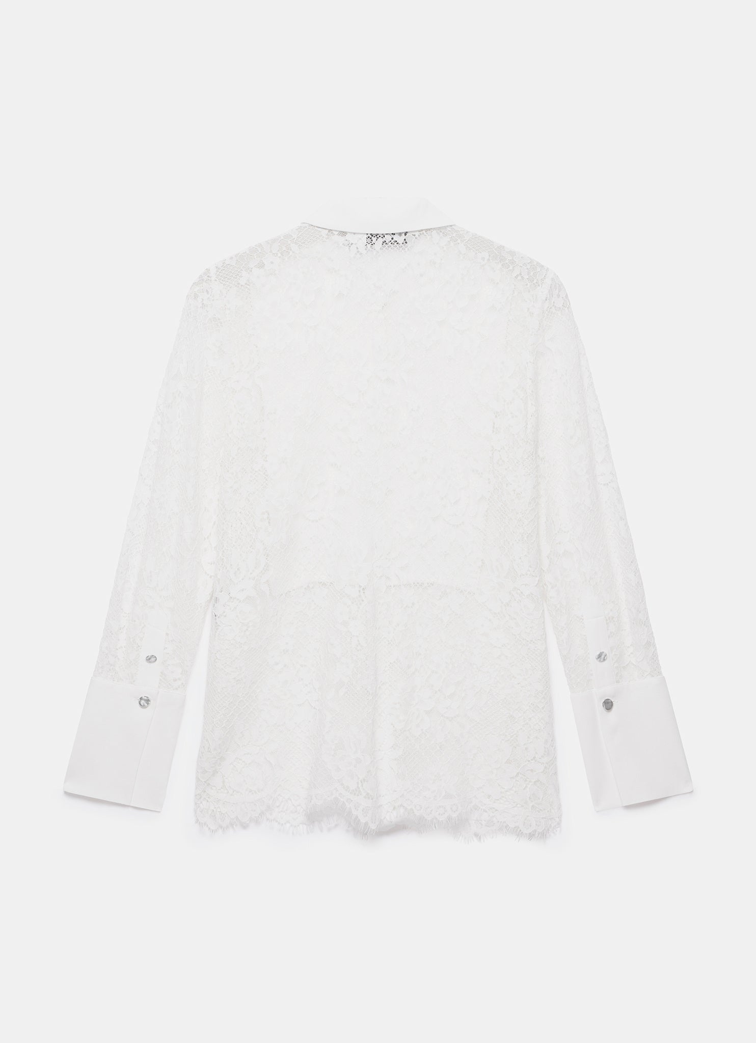 White Lace Pintuck Shirt