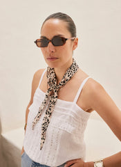 White Cotton Lace Trim Camisole Top