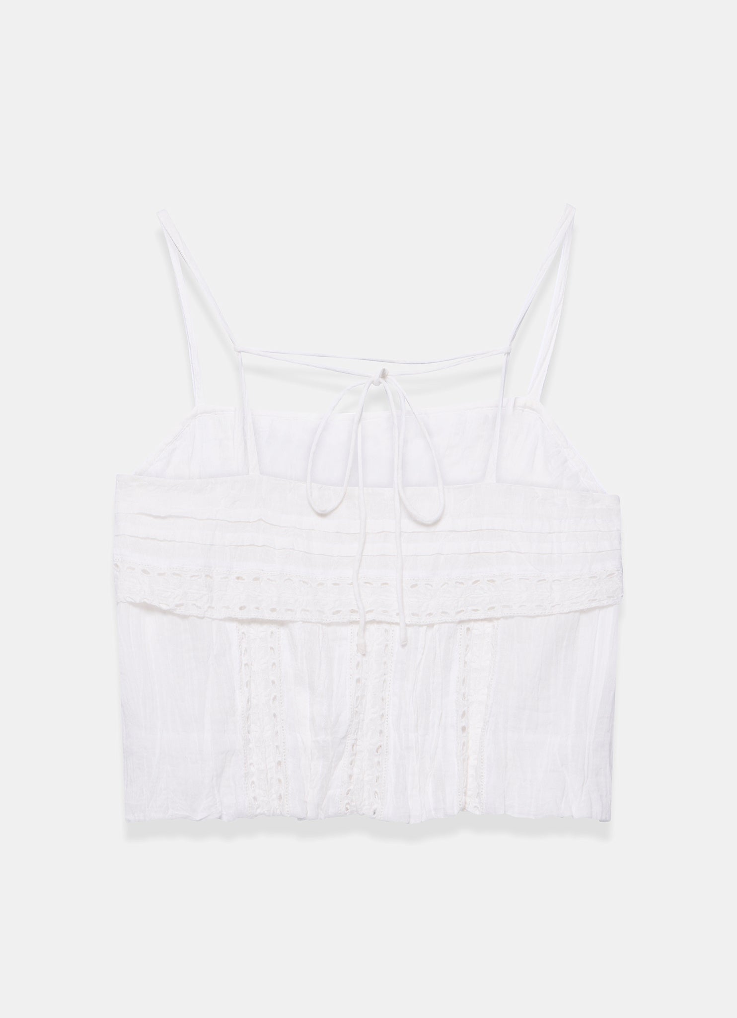 White Cotton Lace Trim Camisole Top