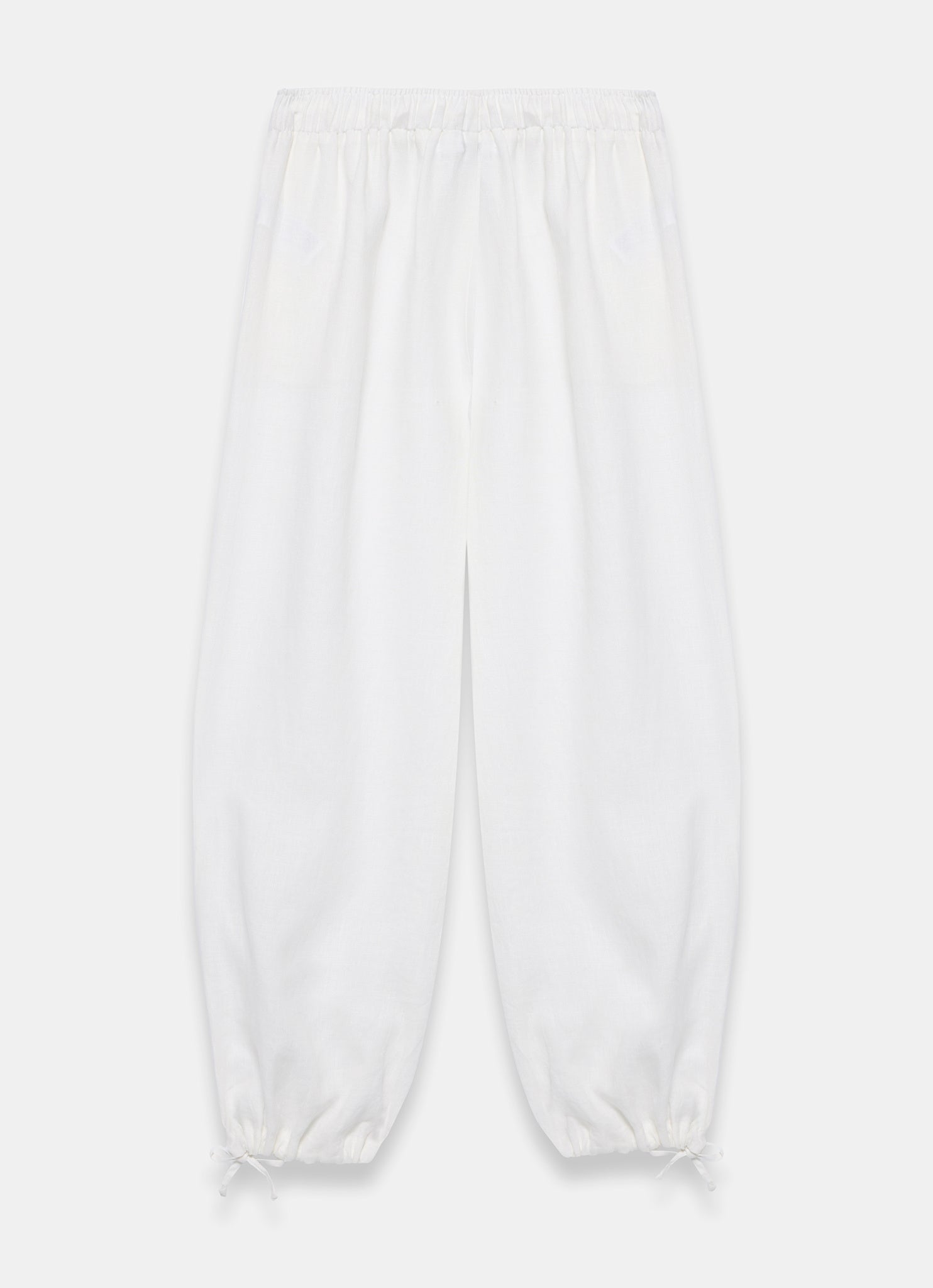 White Linen Balloon Trousers