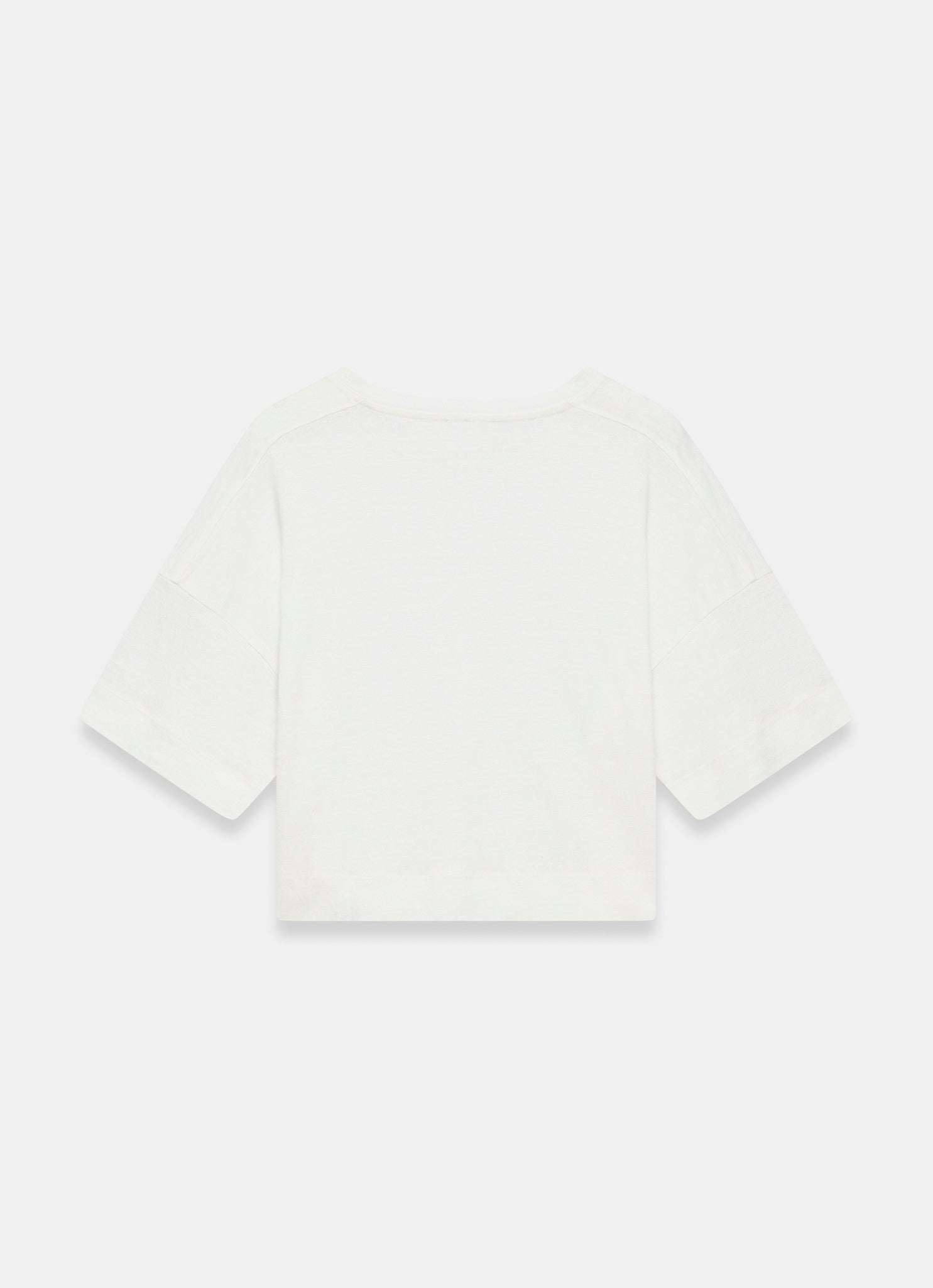 White Linen Blend Boxy T Shirt
