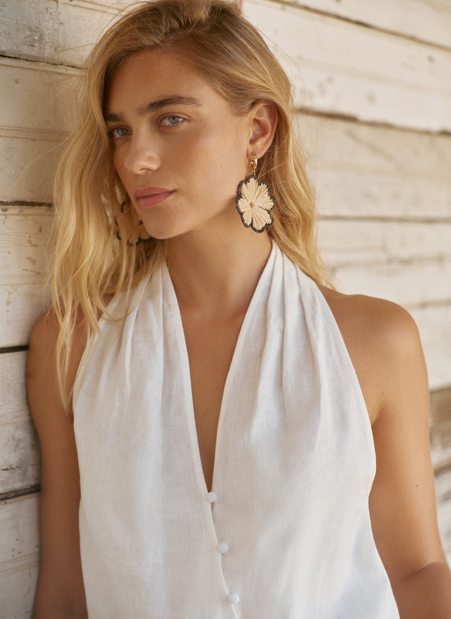 White Linen Halter Top
