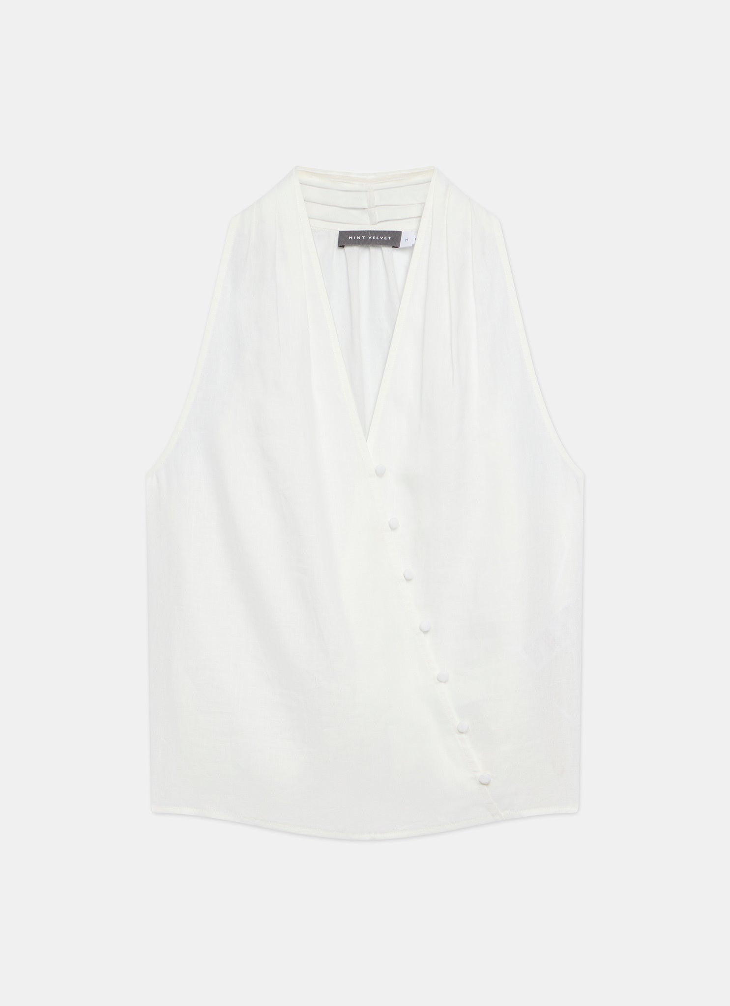 White Linen Halter Top