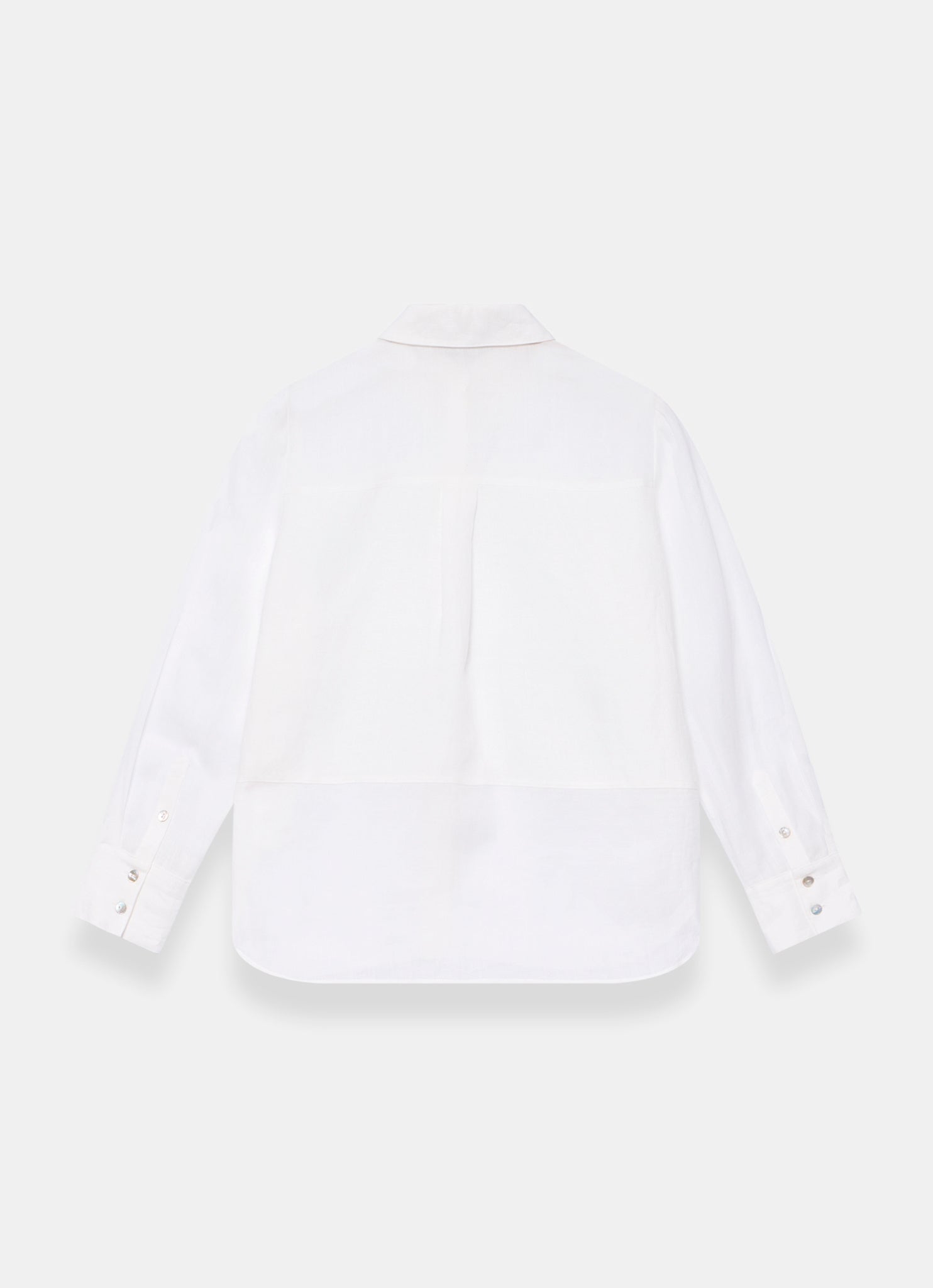 White Linen Blend Shirt