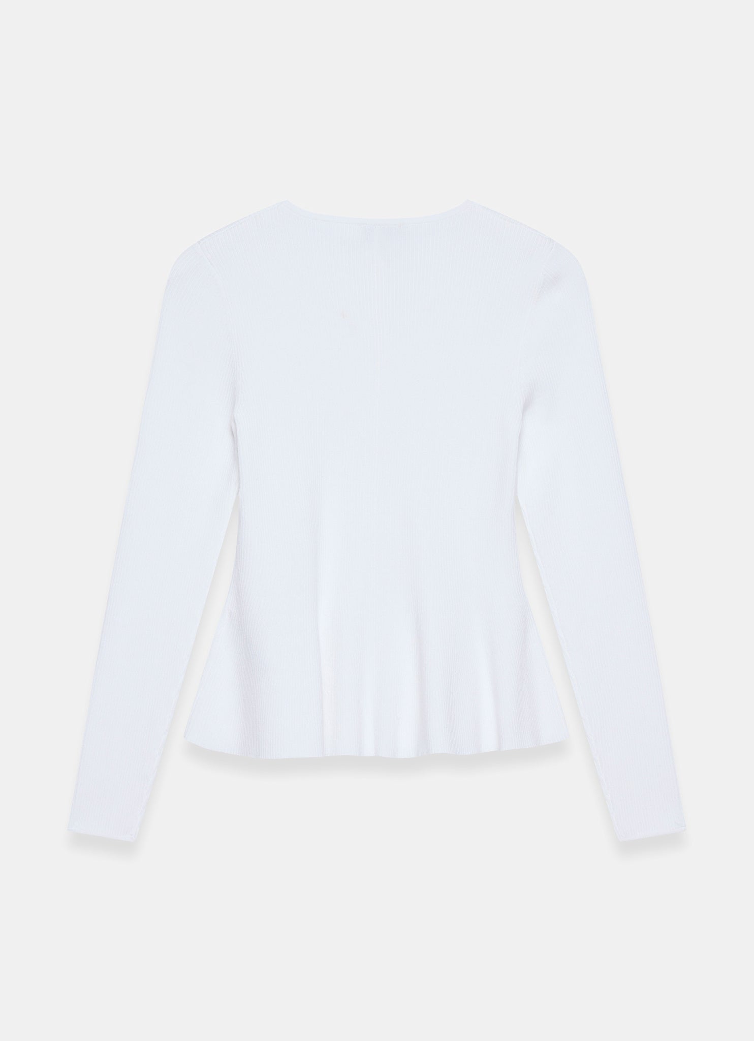 White Peplum Knit Cardigan