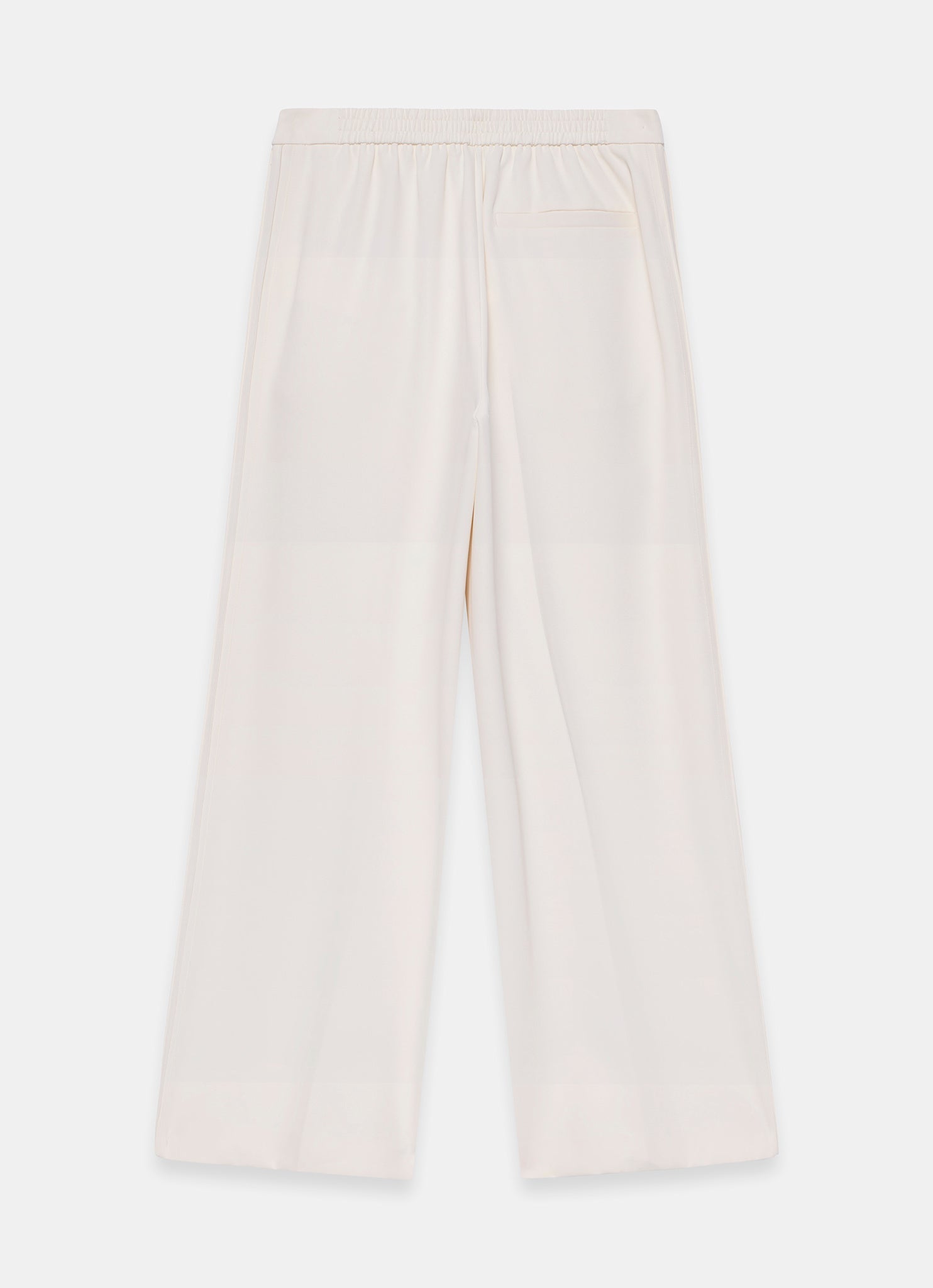 Cream Pintuck Side Trim Trousers