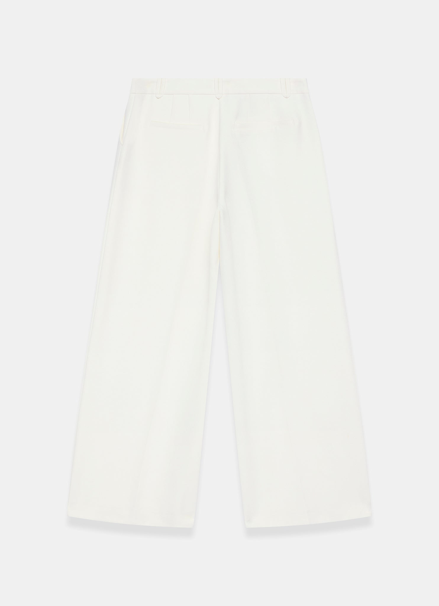 White Pleated Wide Leg Trousers