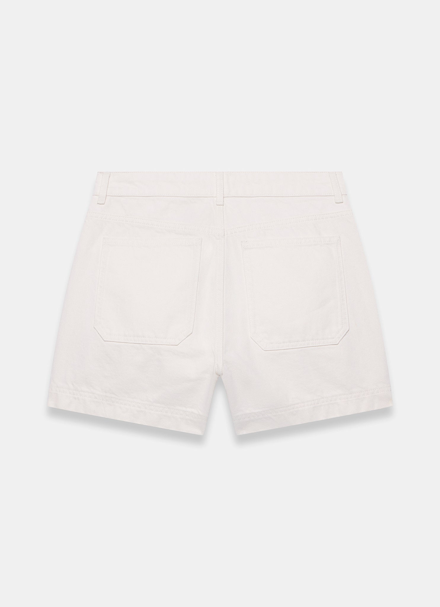White Utility Pocket Detail Denim Shorts