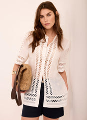 White Ramie Resort Shirt
