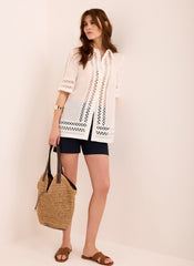 White Ramie Resort Shirt