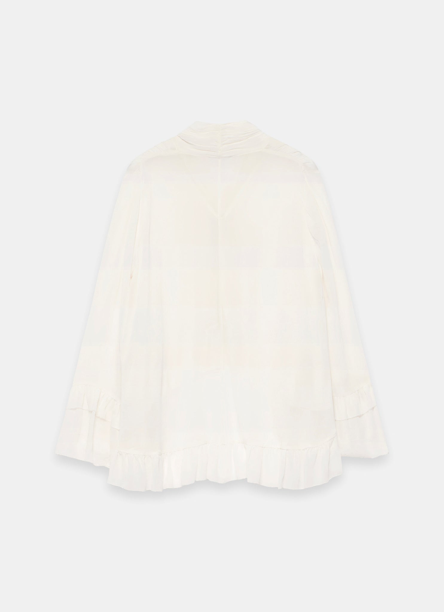 Cream Ruffle Tie Detail Blouse