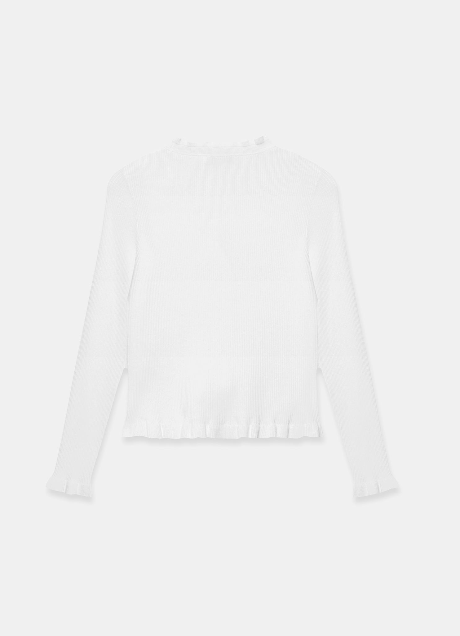 White Ruffle Detail Cardigan