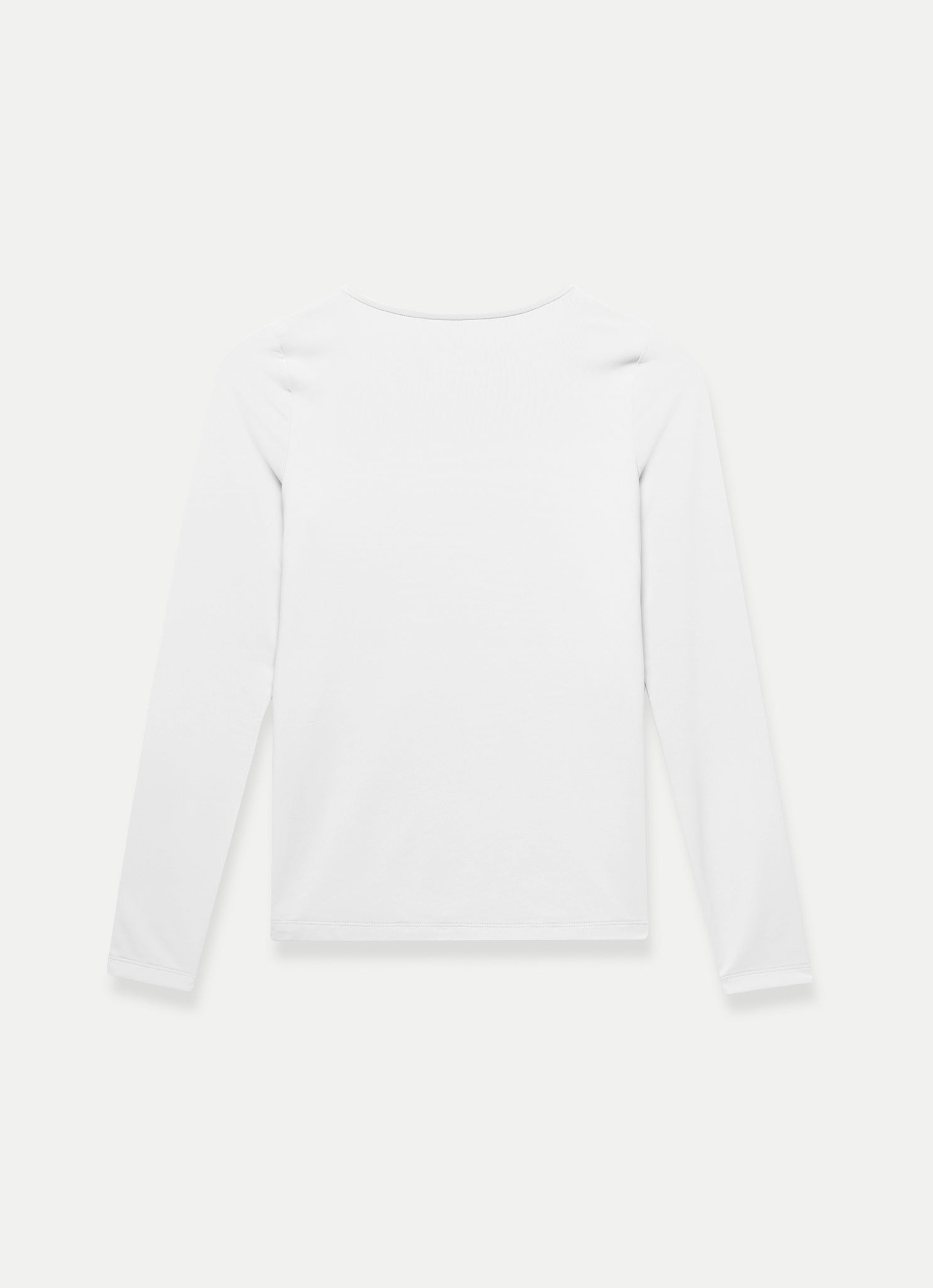 White Scoop Neck Long Sleeve Top