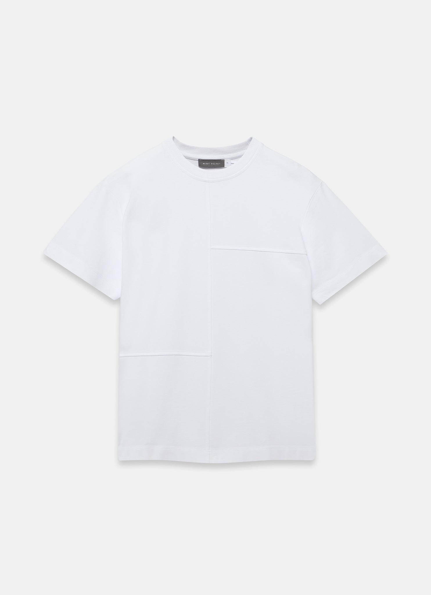 White Cotton Seam Detail T-shirt