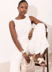 White Sequin Sleeveless Top