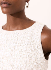 White Sequin Sleeveless Top