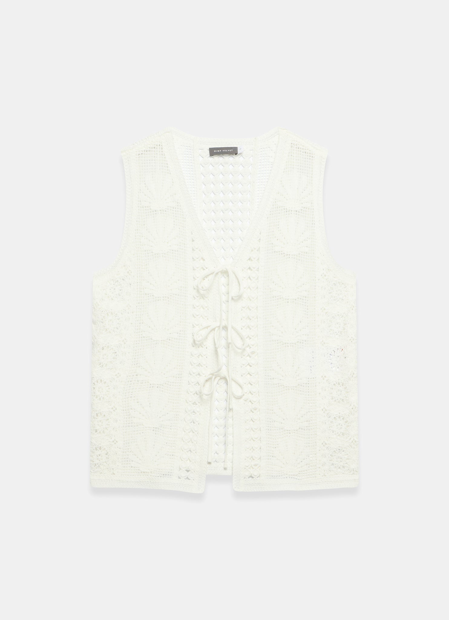 Cream Crochet Shell Top
