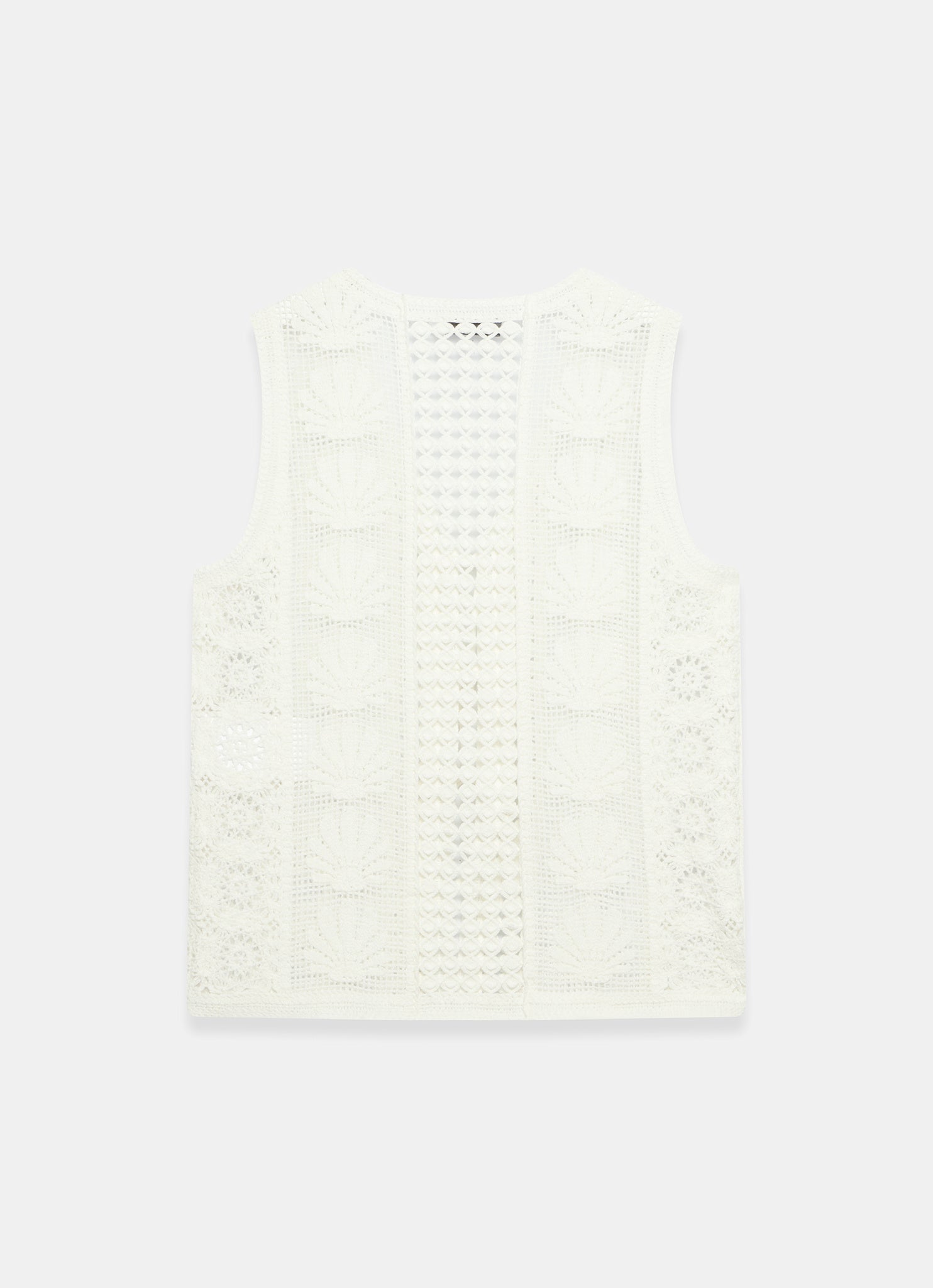 Cream Crochet Shell Top