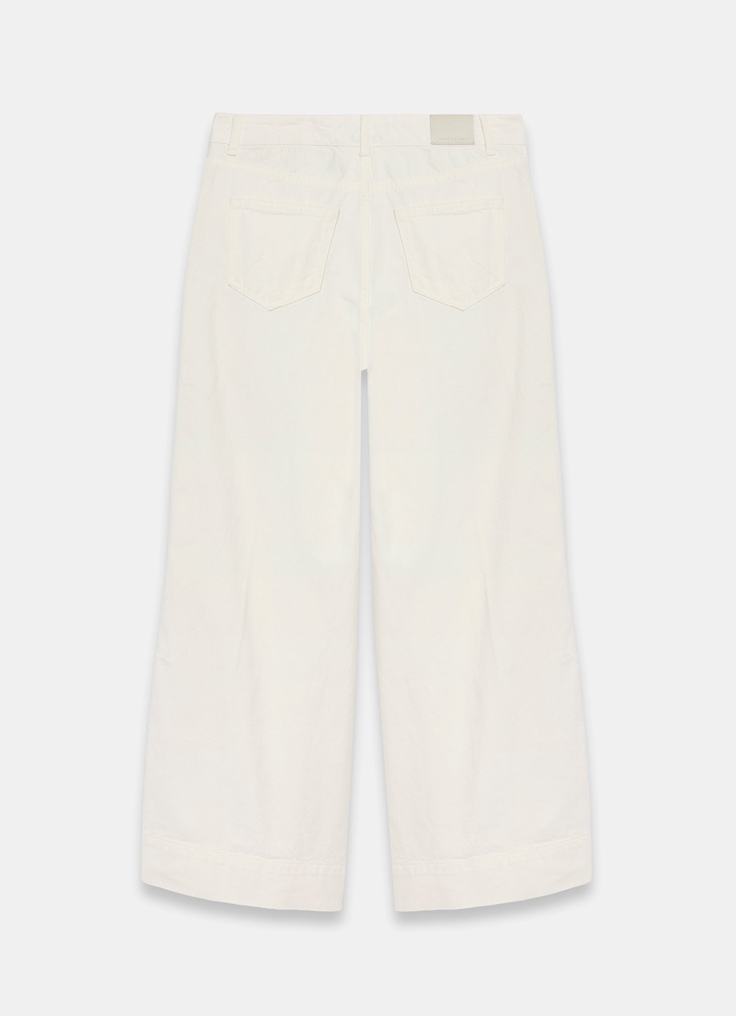Cream Side Stripe Wide Jeans
